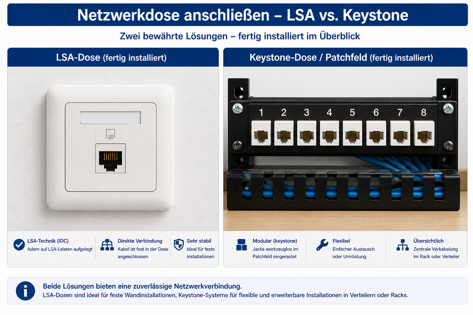 Netzwerkdose Aufbau