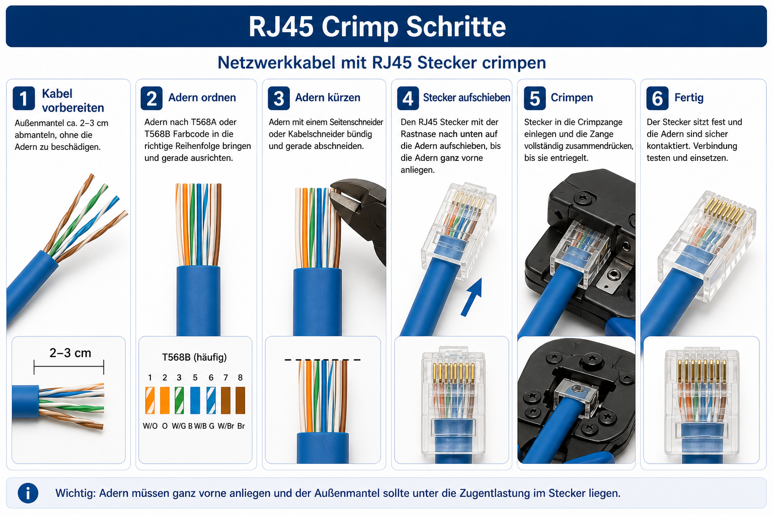 RJ45 crimpen Schritt für Schritt